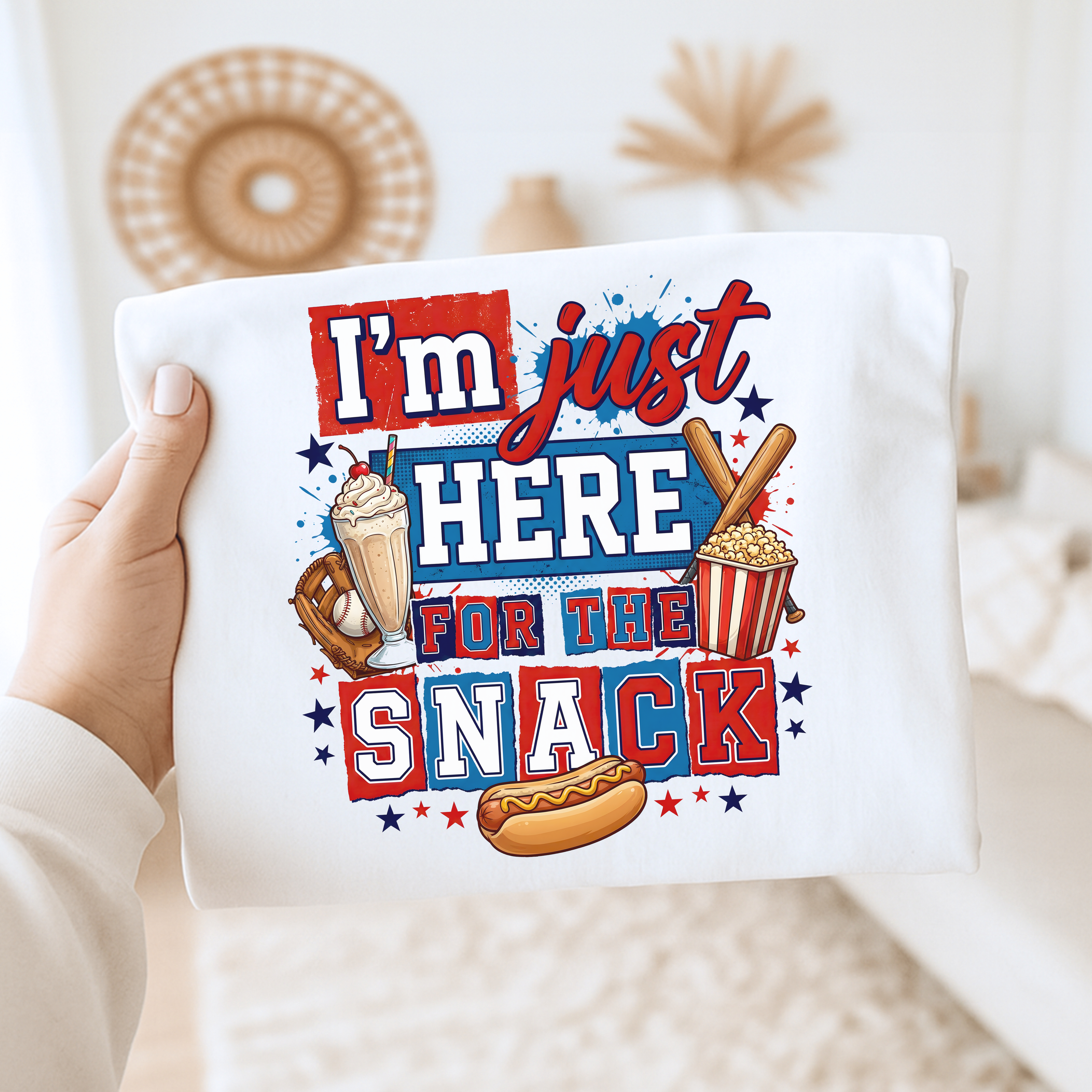 Baseball Just Here For The Snack | Kids Graphic Tshirt