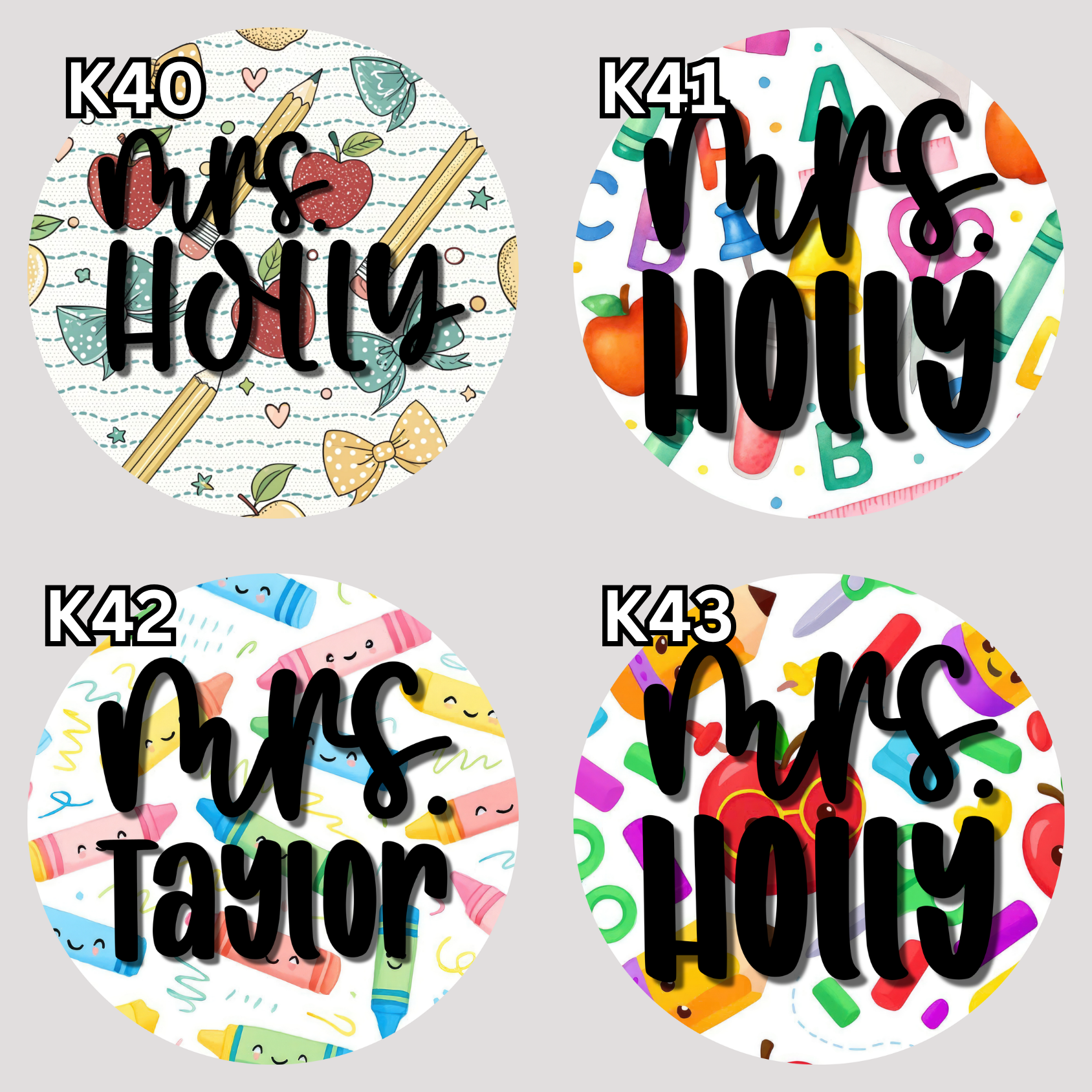 Custom 2.5" Round Keychain | Teacher Collection
