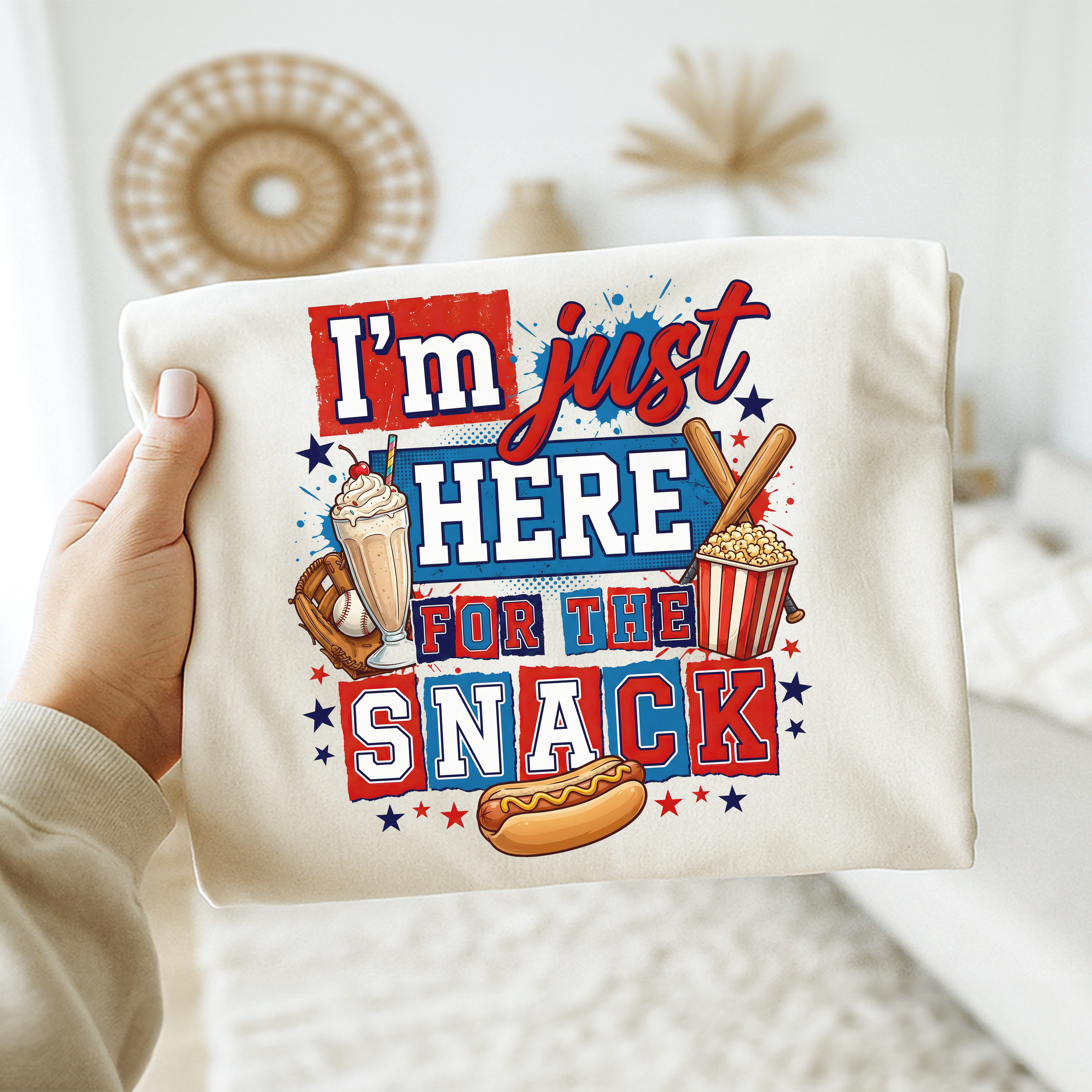 Baseball Just Here For The Snack | Kids Graphic Tshirt