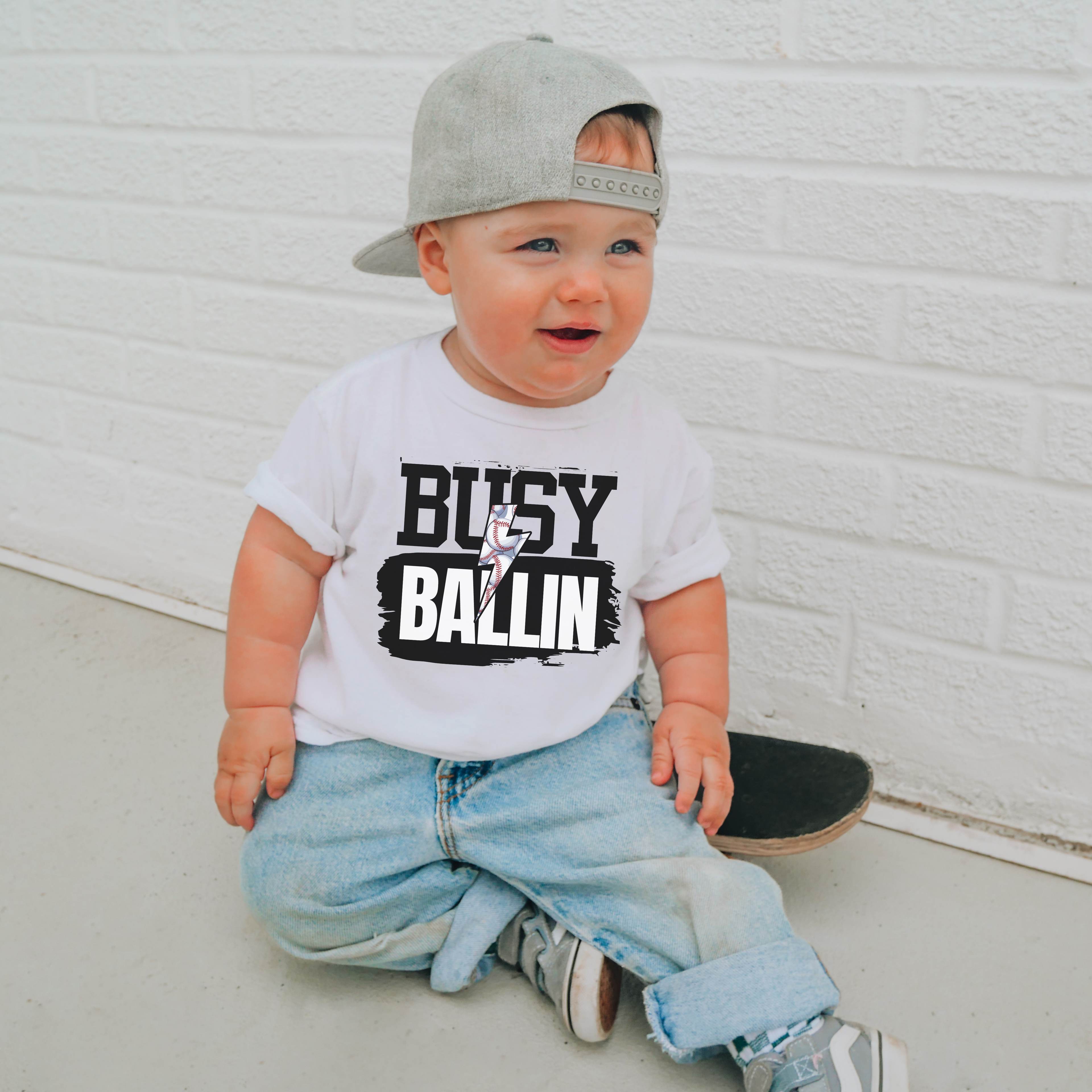 Baseball Busy Ballin | Kids Graphic Tshirt