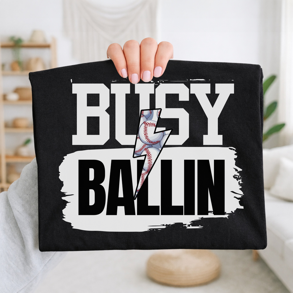 Baseball Busy Ballin | Kids Graphic Tshirt