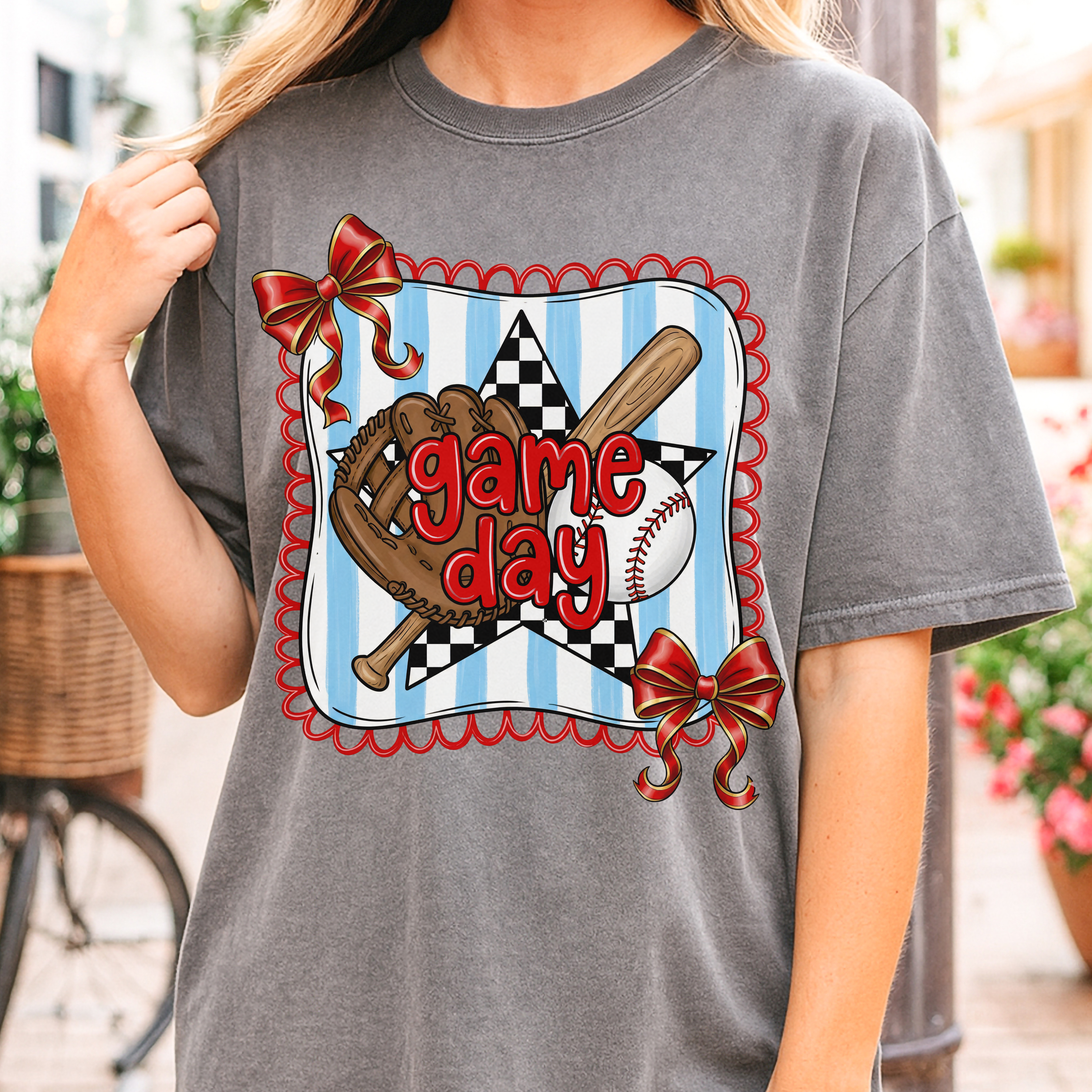 Baseball Game Day Coquette | Adult Comfort Colors Graphic Tshirt