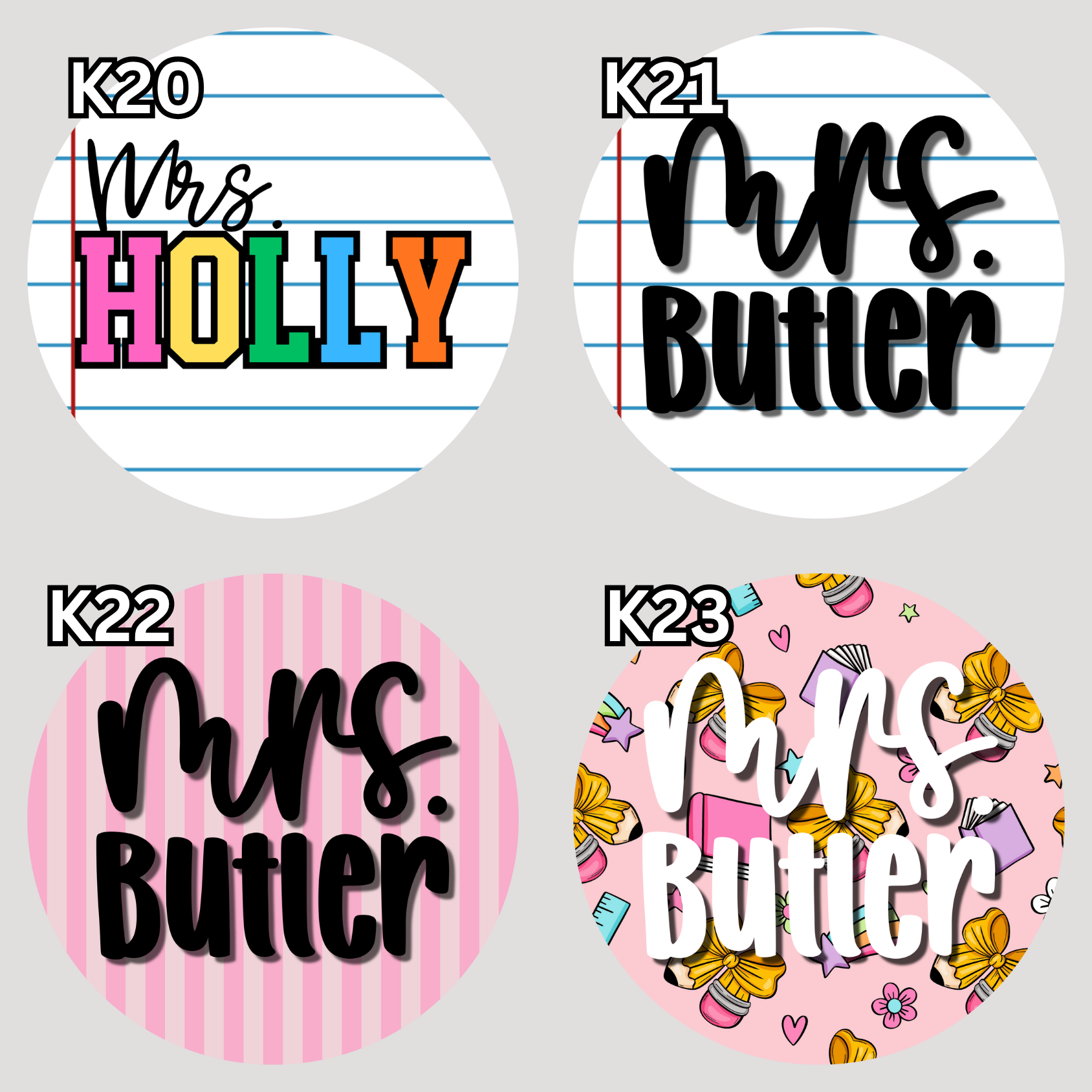 Custom 2.5" Round Keychain | Teacher Collection