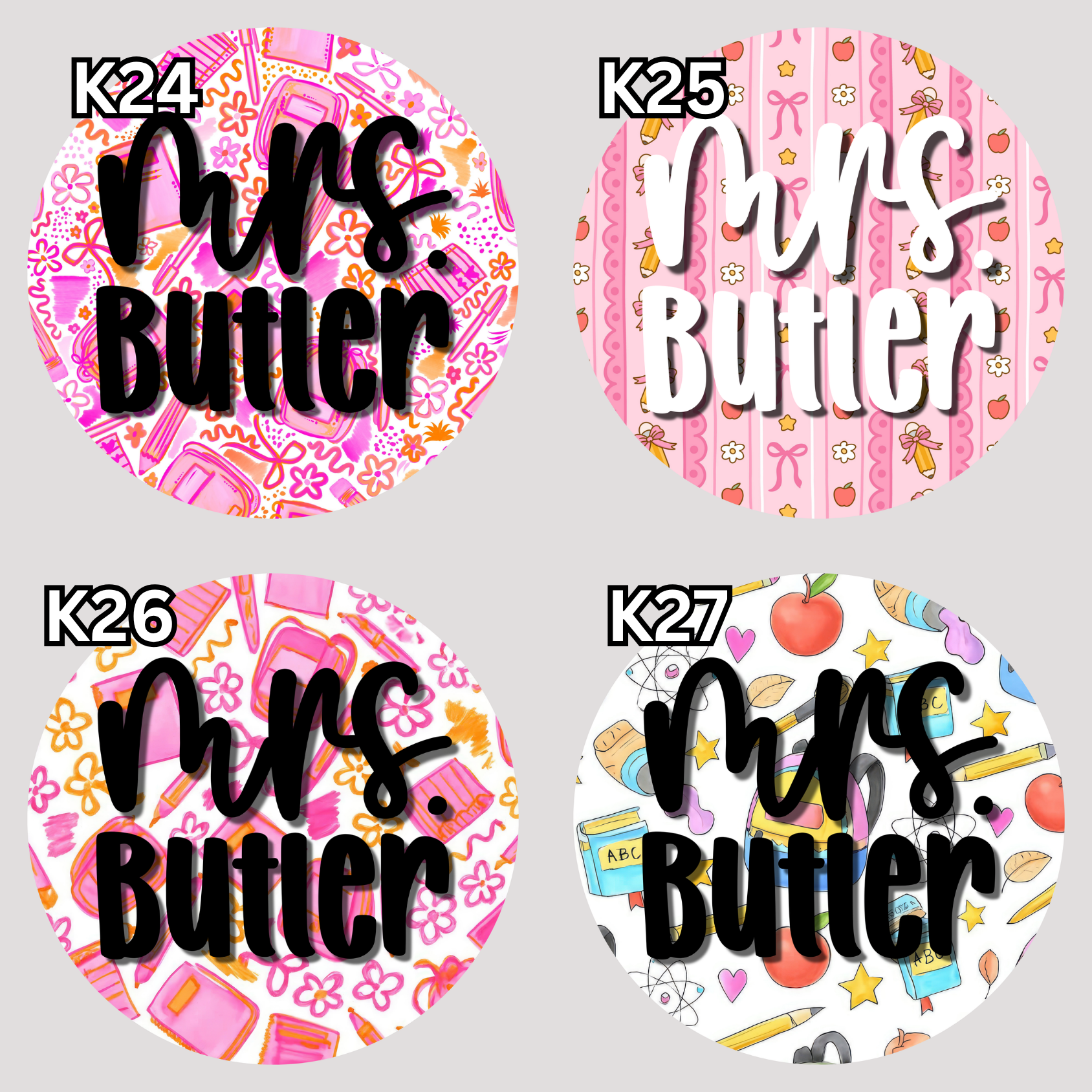 Custom 2.5" Round Keychain | Teacher Collection