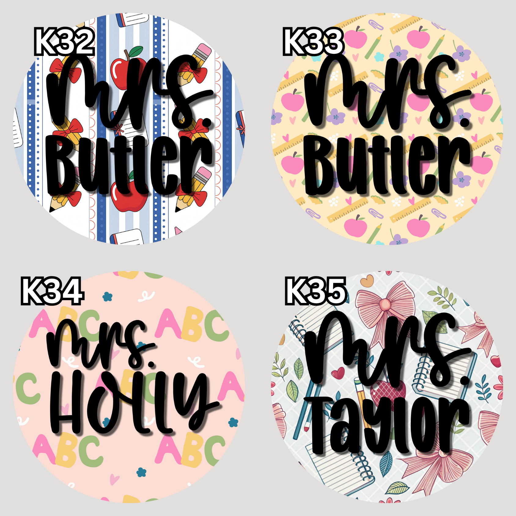 Custom 2.5" Round Keychain | Teacher Collection