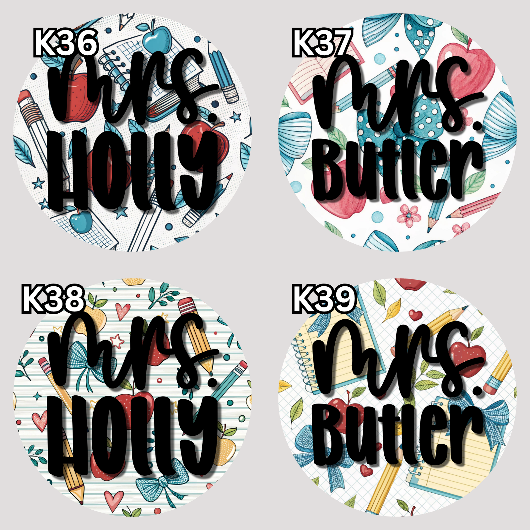 Custom 2.5" Round Keychain | Teacher Collection