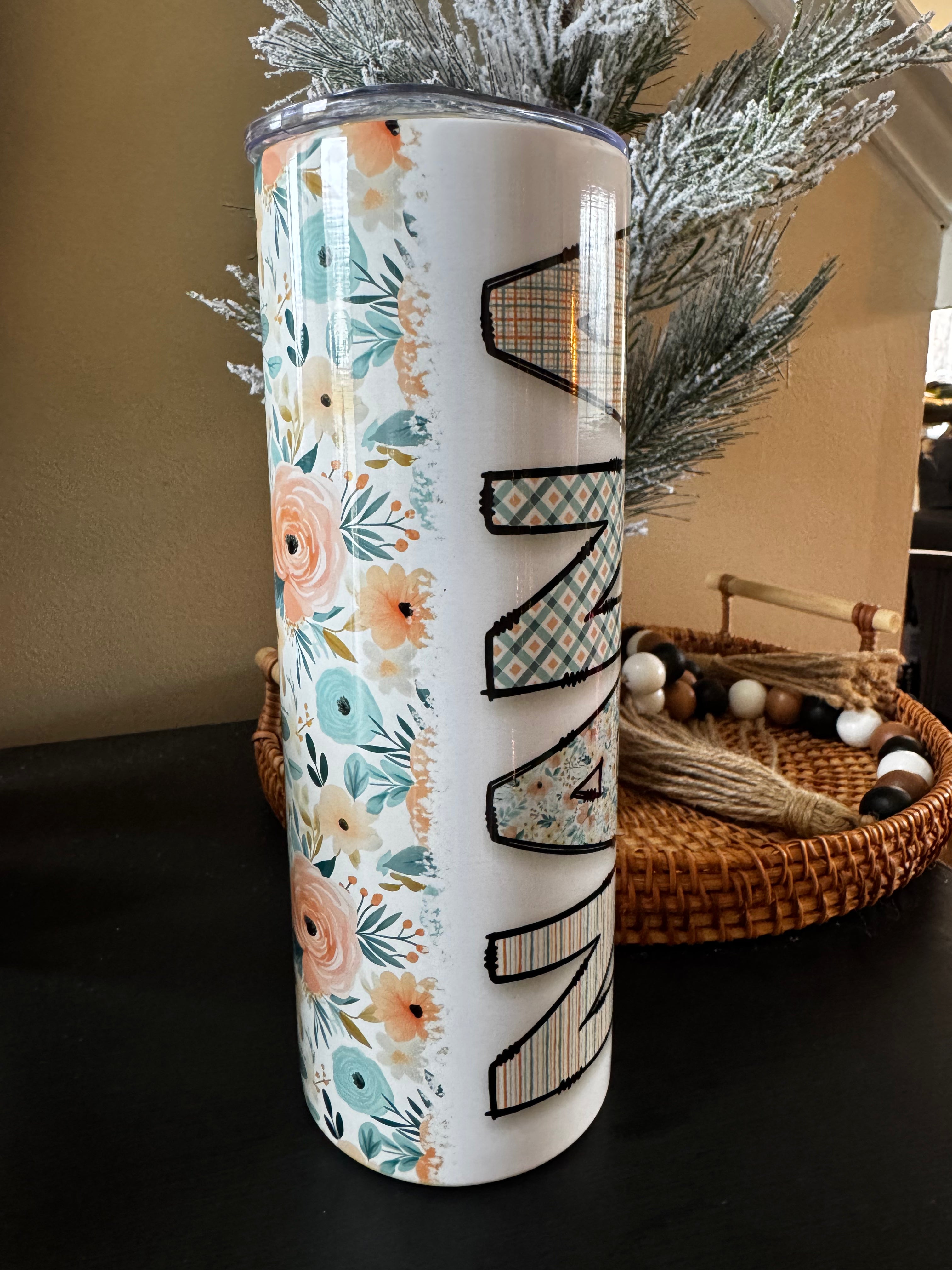 Nana Floral | Custom 20oz Skinny Tumbler