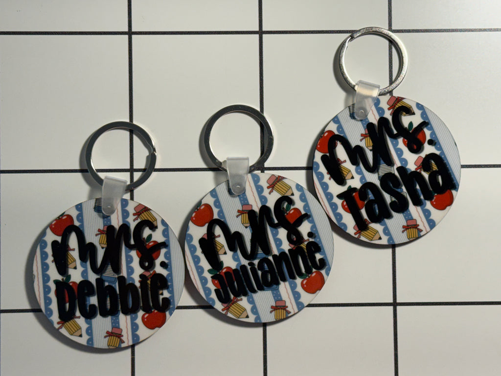 Custom 2.5" Round Keychain | Teacher Collection