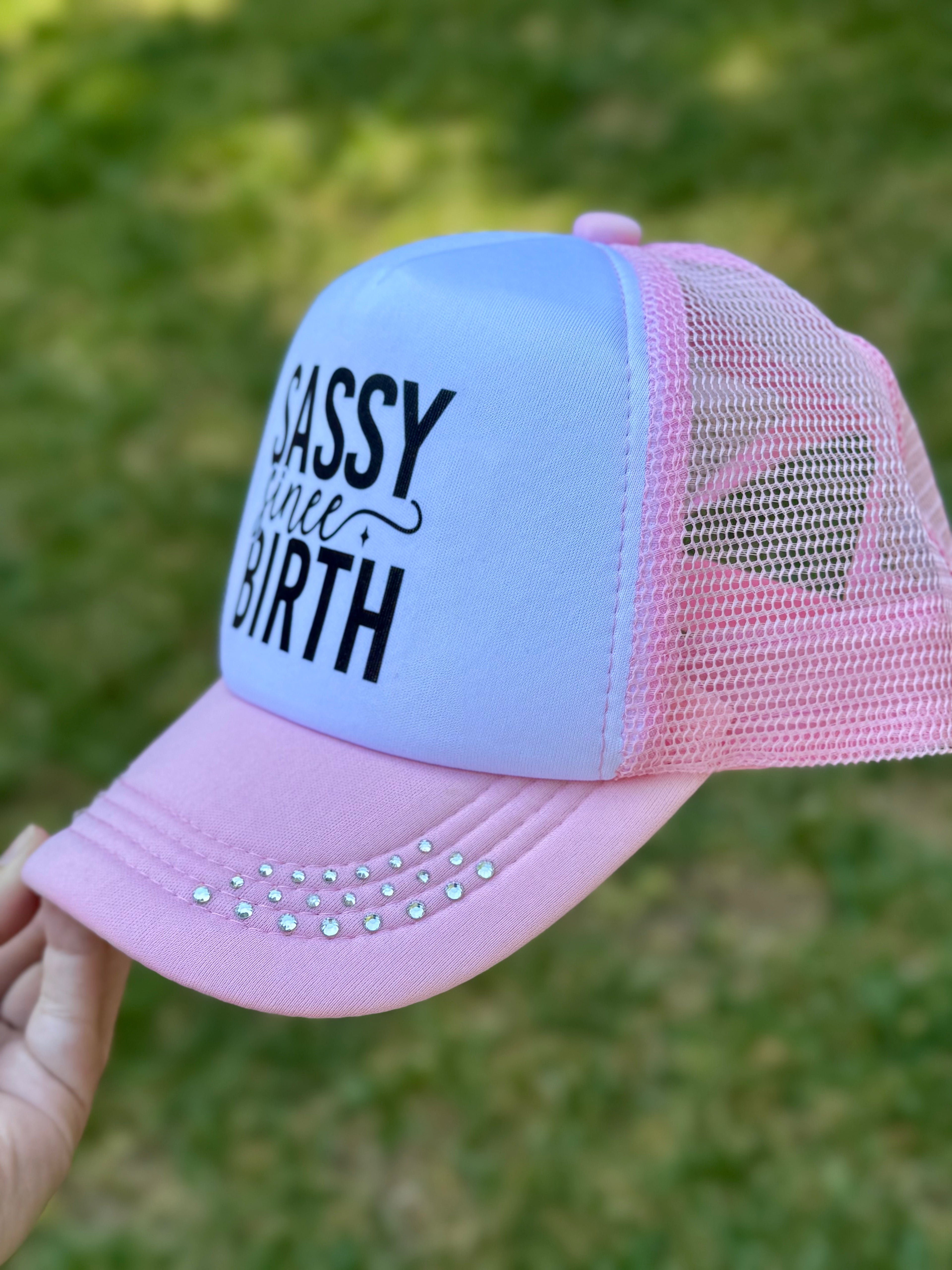 Sassy Since Birth | Youth Custom Foam Light Pink Trucker Hat