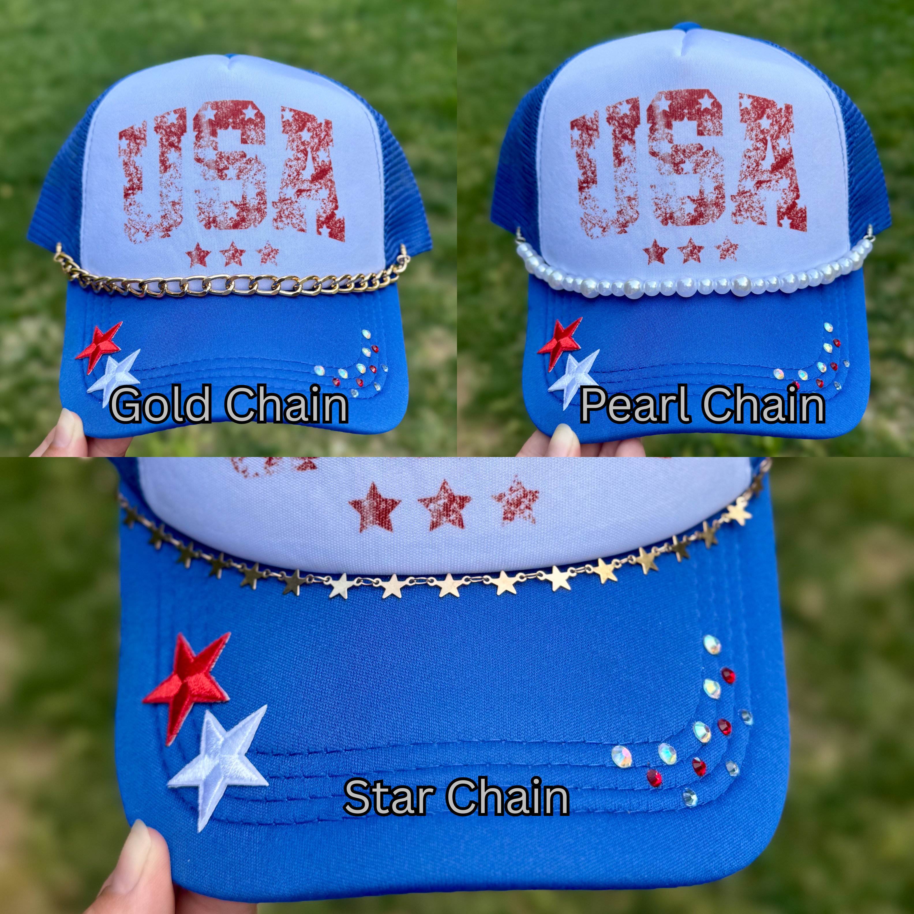 USA Distressed | Adult Custom Foam Royal Trucker Hat